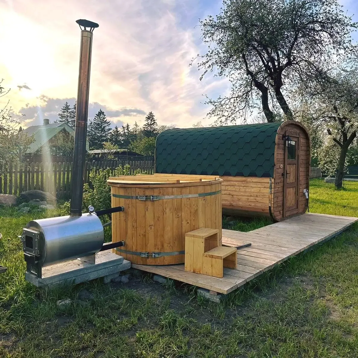 Bania i sauna ogrodowa w Kasztanówce